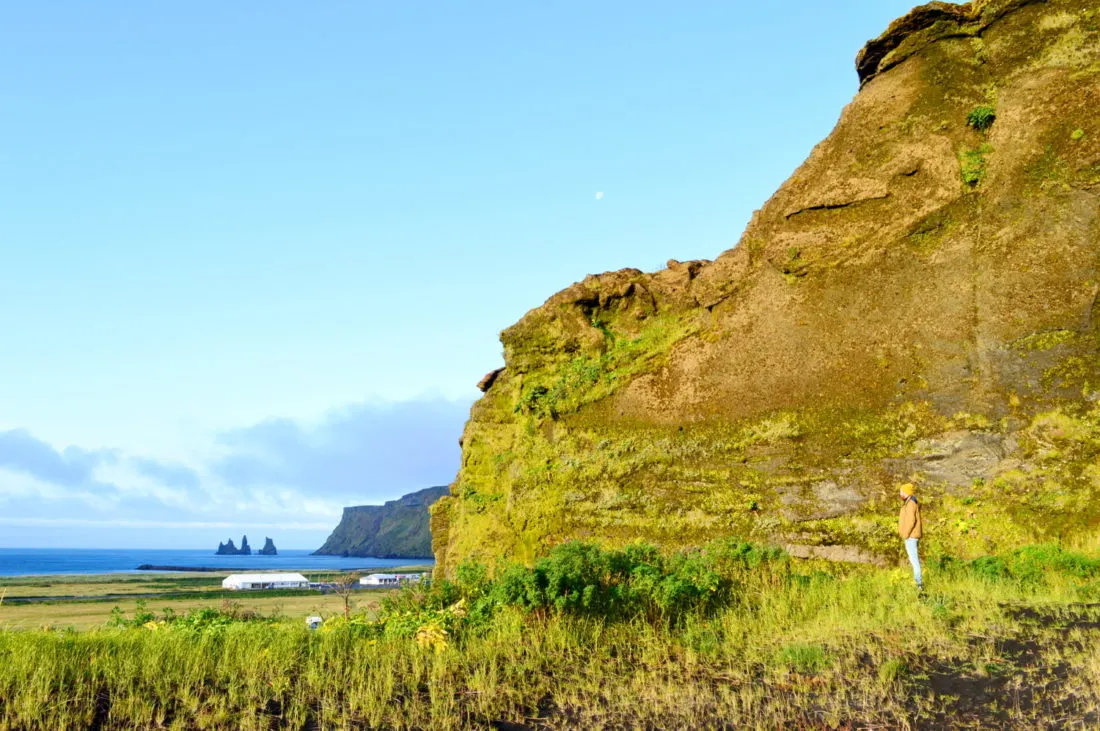 Morning view from the campsite | Gay Couple exploring South Iceland Vík Black Beach © CoupleofMen.com