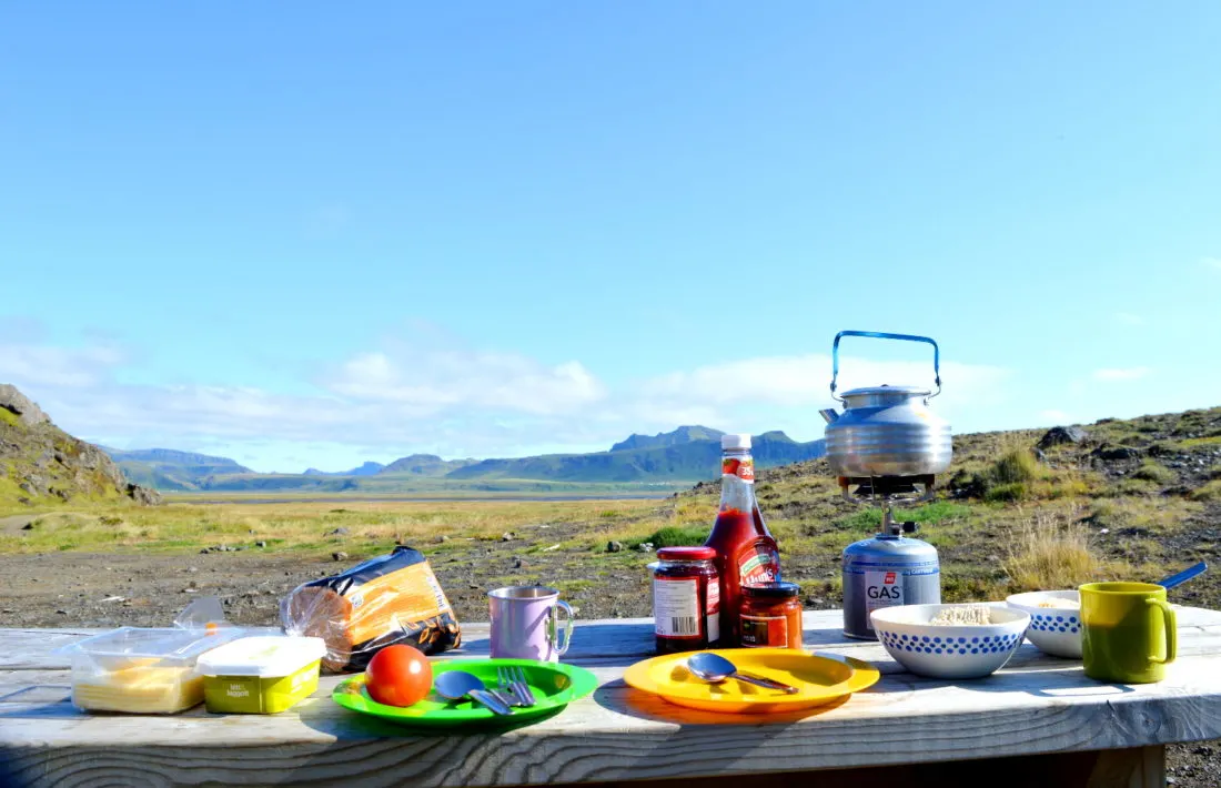 Breakfast in South Iceland | Gay Couple exploring South Iceland Vík Black Beach © CoupleofMen.com