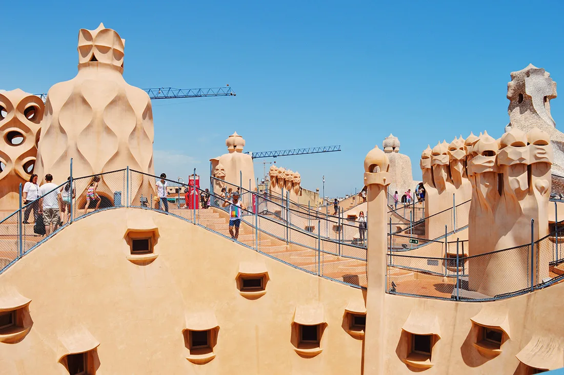 On the roof of the building | Gay Travel Guide Gaudi Architecture Casa Mila La Pedrera © Coupleofmen.com
