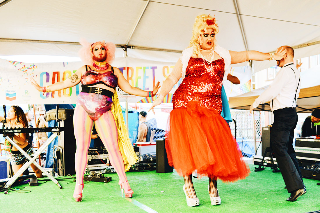 Pictures of Drag Queen performance from Castro Street Stage © CoupleofMen.com
