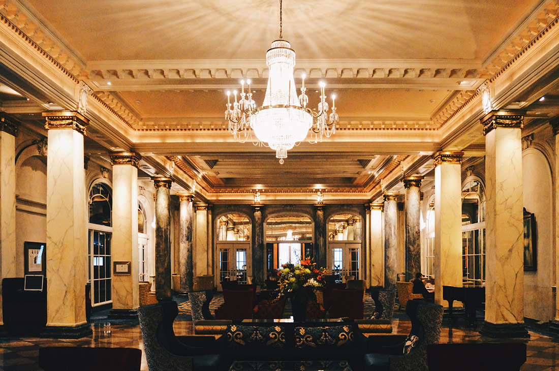 Welcome! The Lobby at Gay-friendly Fairmont Palliser Hotel Downtown Calgary © CoupleofMen.com