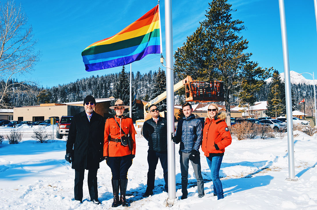 Raising the Rainbow Flag 2017 | Highlights Jasper Pride Festival Rainbow Parade Marmot Basin © CoupleofMen.com