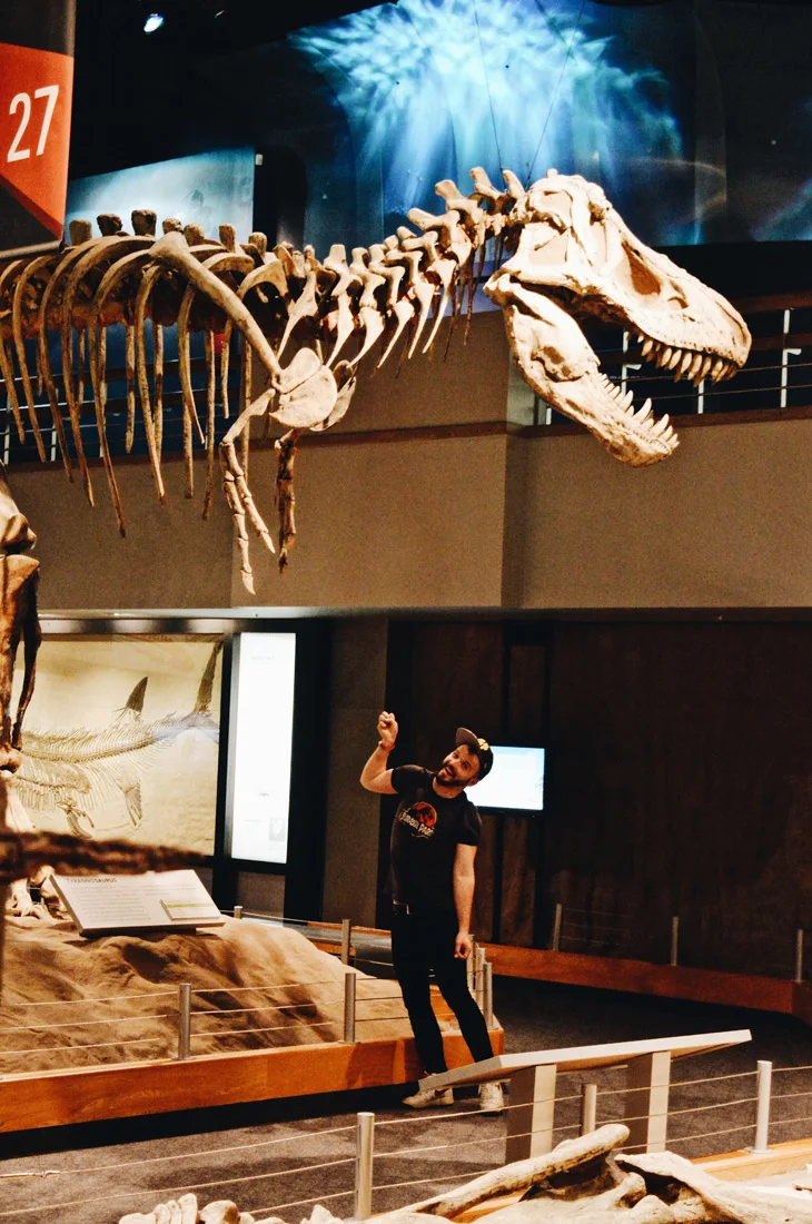 Karl and his T-Rex | Royal Tyrrell Museum Palaeontology Drumheller Alberta Canada © CoupleofMen.com