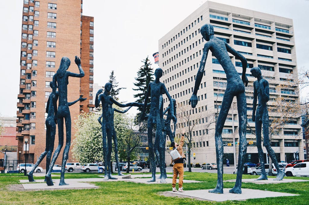 Photo Tour Parks Public Art Downtown Calgary Alberta | Couple of Men
