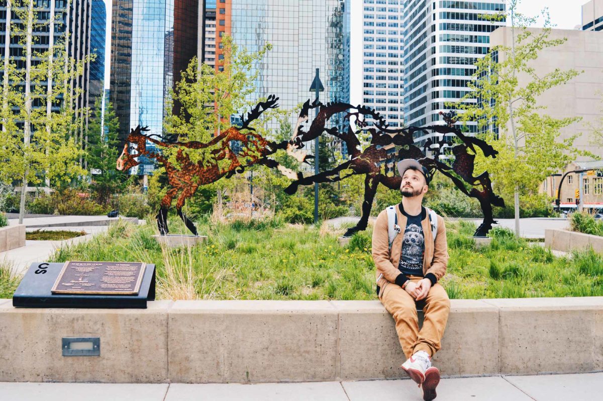 Photo Tour Parks Public Art Downtown Calgary Alberta | Couple of Men