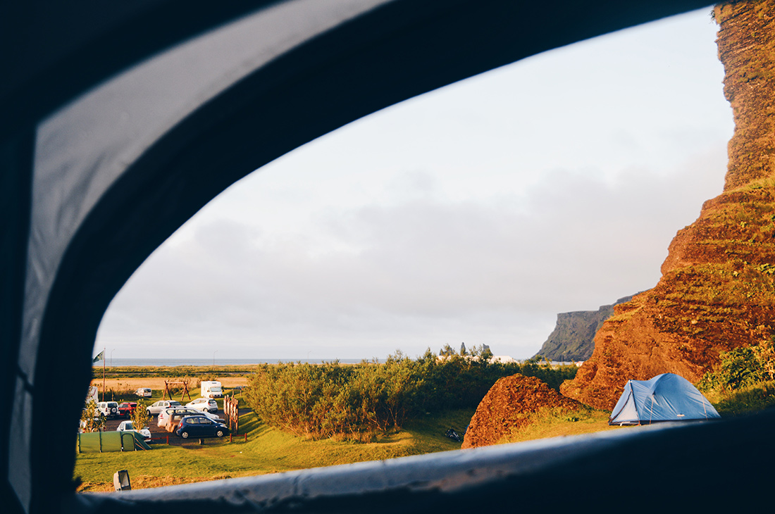 Camping with a view over Vík in South Iceland | Road Trip Adventure Iceland Gay Couple Insider Tips © CoupleofMen.com
