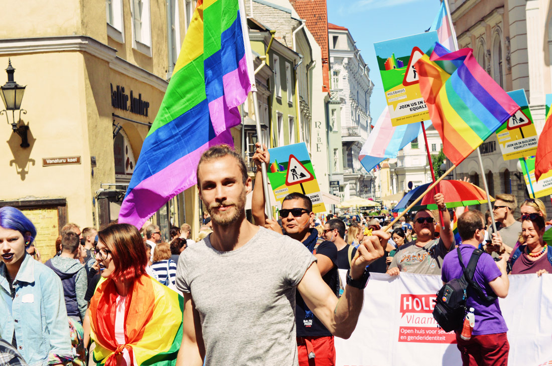 Handsome gay men during Baltic Pride 2017 Tallinn Best Powerful LGBTQ Photos © CoupleofMen.com