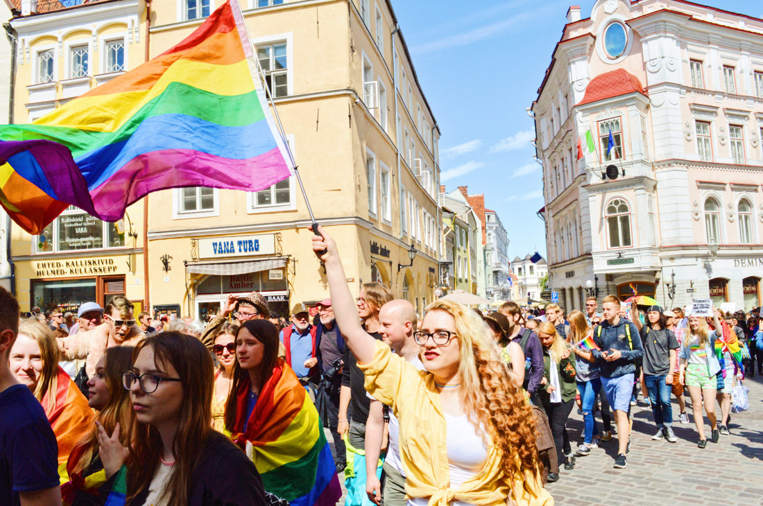 Rainbow flag during Tallinn Pride | Baltic Pride 2017 Tallinn Best Powerful LGBTQ Photos © CoupleofMen.com