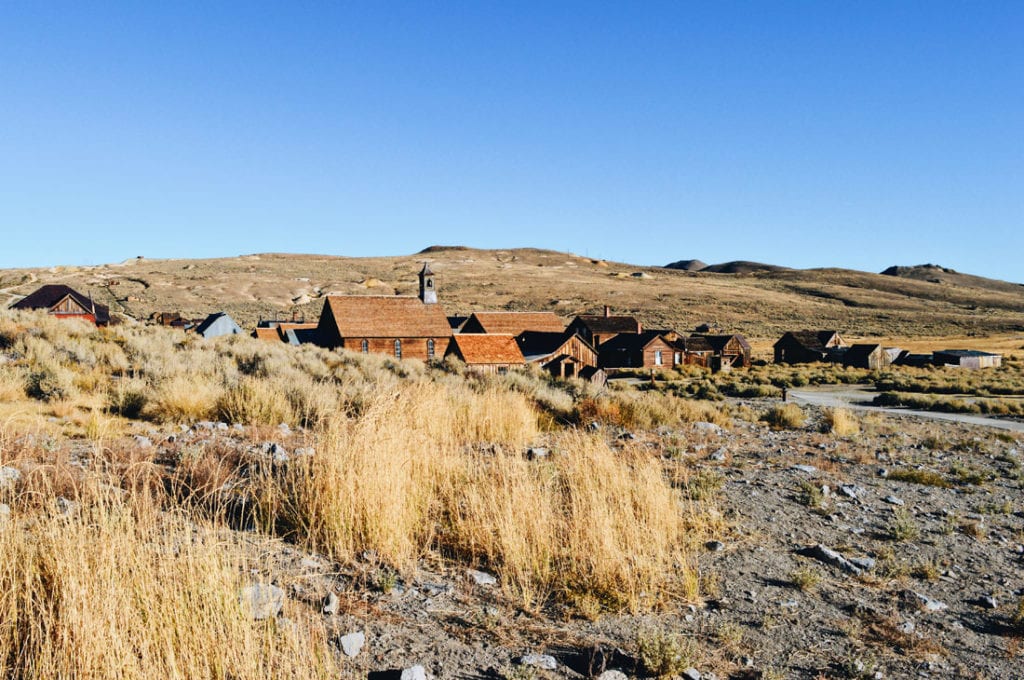 Gold Rush Town Bodie nestled in a valley at Bodie State Historic Park | Ghost Town Bodie State Historic Park California © CoupleofMen.com