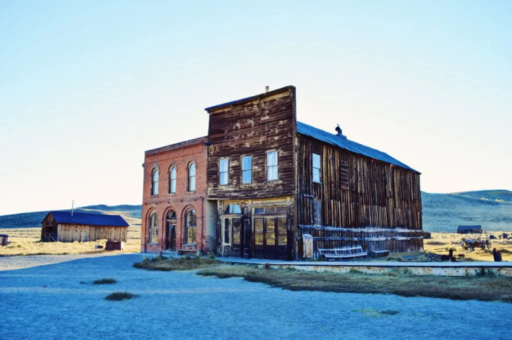 Bodie Post Office and IOOF Hall while sun set | Ghost Town Bodie State Historic Park California © CoupleofMen.com