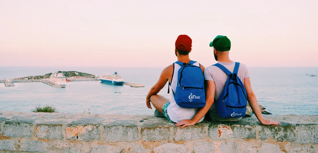 Ibiza Gay Travel Tips Gay Travel Ibiza: Karl & Daan enjoying the view over Ibiza Port | © Coupleofmen.com