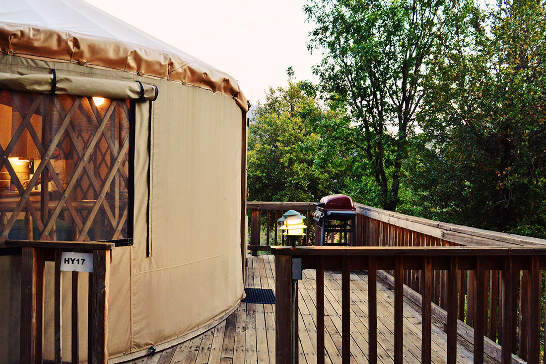 Yurt 17 comes with a terrace and private BBQ © CoupleofMen.com
