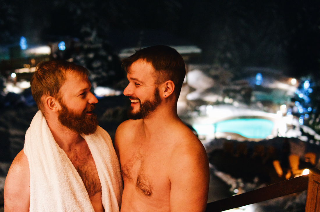 at Scandinave Spa Whistler | Zip Lining Snowmobiling TAG Whistler Gay-friendly © Coupleofmen.com
