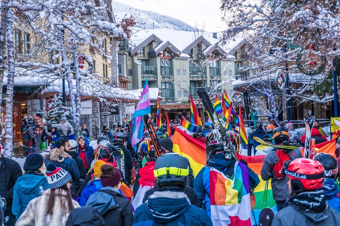 Turning Resort Town Whistler in rainbow colors | Whistler Pride 2018 Gay Ski Week © Coupleofmen.com