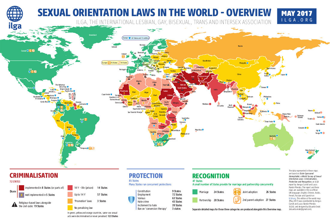 Map ILGA.org Sexual Orientation Laws in the World Spartacus Gay Travel Index 2019