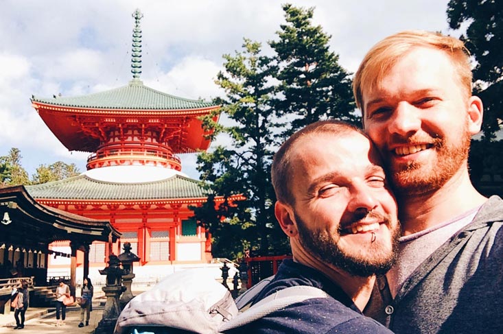 Gay Travel Blogger Karl & Daan in Japan | Koyasan temples Japanese Buddhism Mount Kõya © CoupleofMen.com