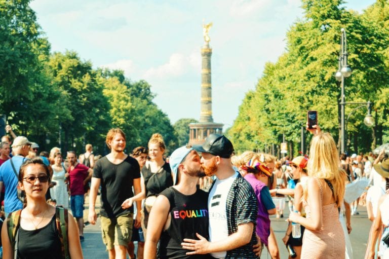 Gay Pride Calendar Germany 2019 Gay Kiss - of a Couple of Men | CSD Berlin Gay Pride 2018 © Coupleofmen.com