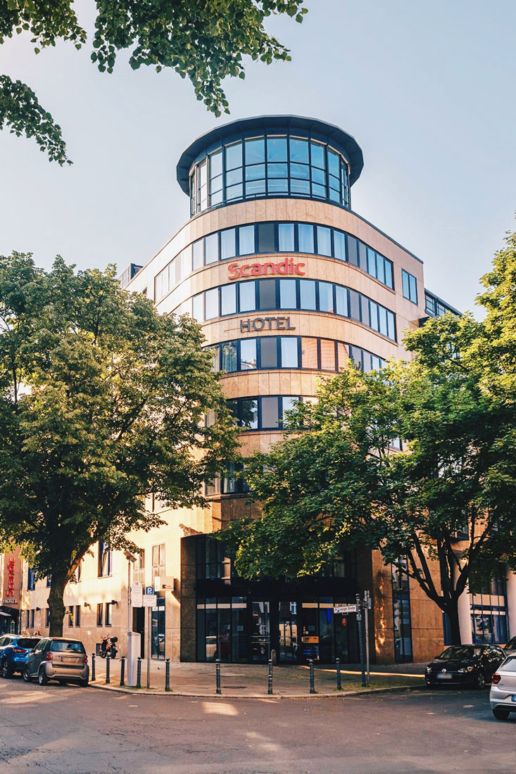 Front view of the Scandic Berlin Kurfürstendamm gay-friendly Hotel