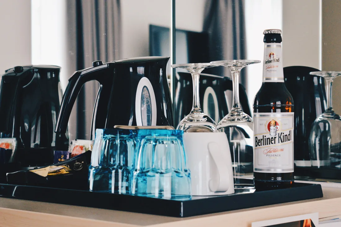 Complimentary Minibar with daily refill and original Berliner Kindl Beer | Scandic Berlin Kurfürstendamm gay-friendly Hotel © Coupleofmen.com