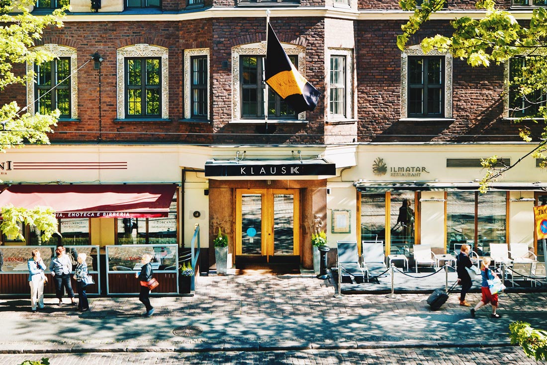 Front of the LGBT friendly hotel in central Helsinki | Klaus K Hotel Helsinki Gay-friendly Tom of Finland Package © Coupleofmen.com