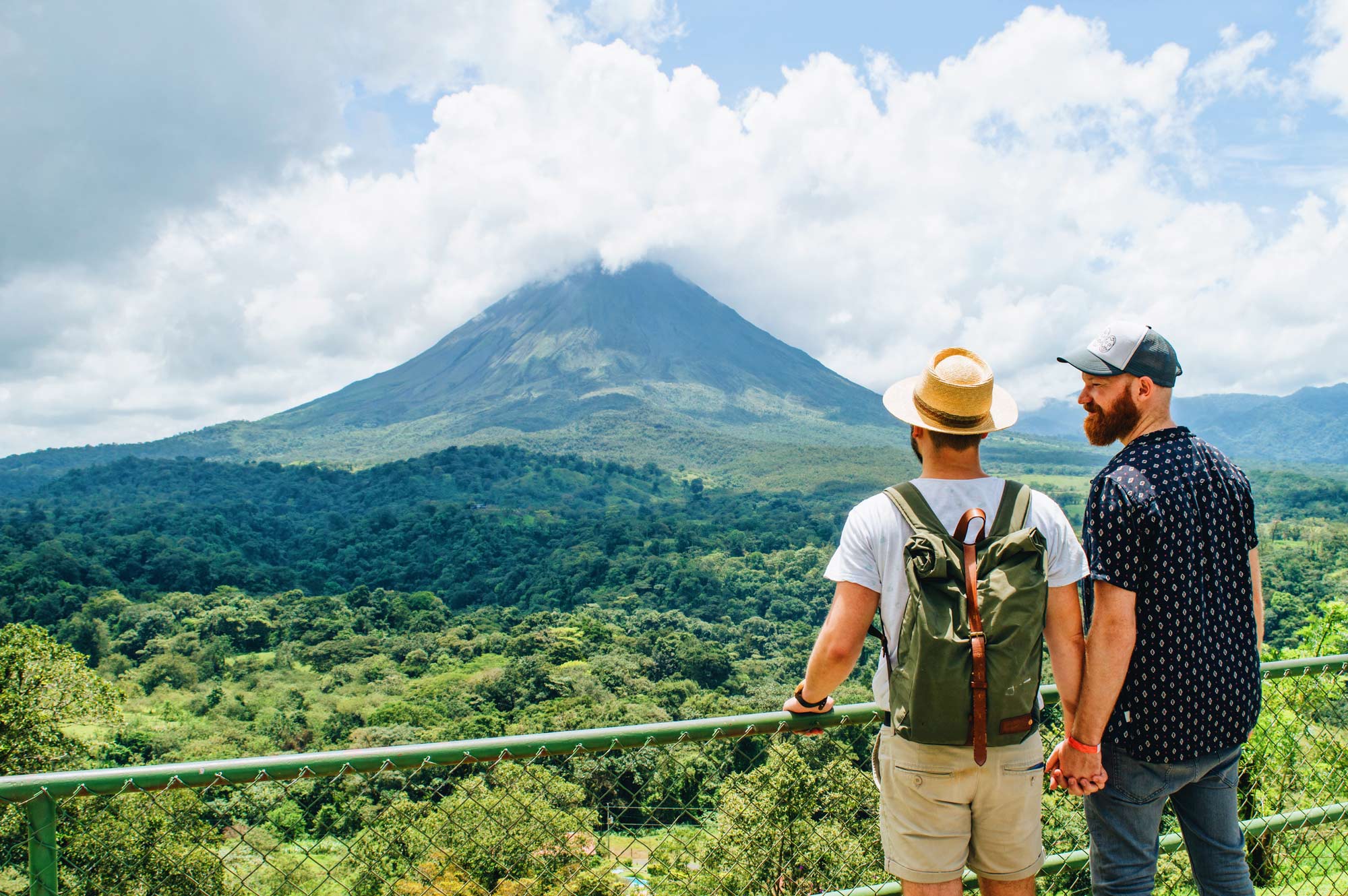 Gay Travel Journal Costa Rica We love the view over the Arenal Volcano and, of course, each other | Gay-friendly Costa Rica © Coupleofmen.com