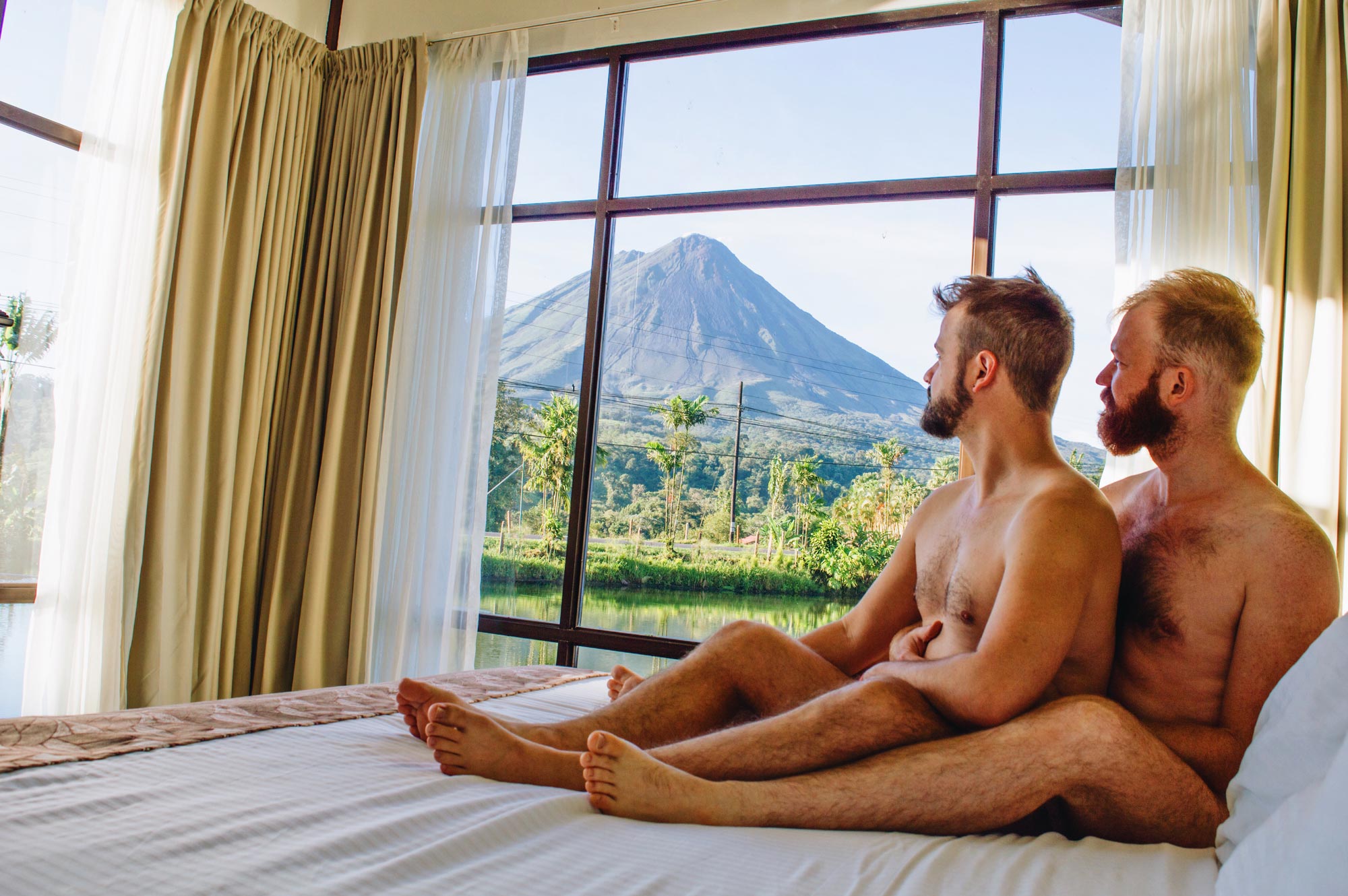 Gay Travel Journal Costa Rica What a morning view at our gay-friendly hotel Montana de Fuego in La Fortuna | Gay-friendly Costa Rica © Coupleofmen.com