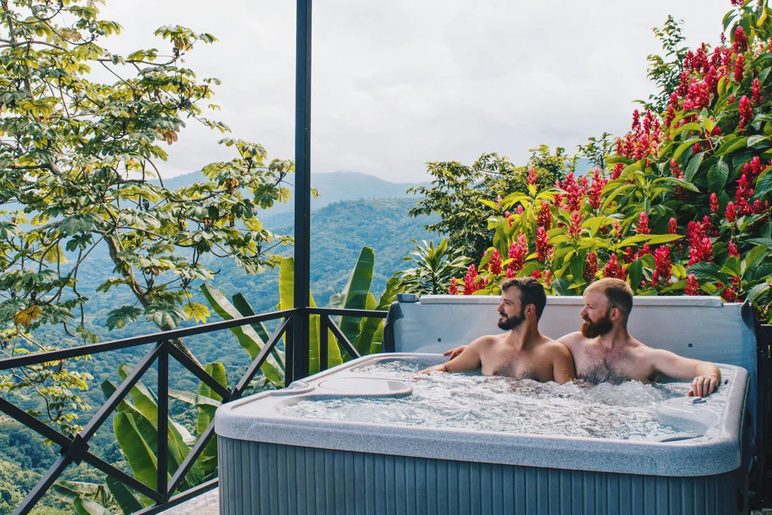 Gay Travel Journal Costa Rica Something different: Costa Rica Bird Watching from a private hot tub | Gay-friendly Costa Rica © Coupleofmen.com