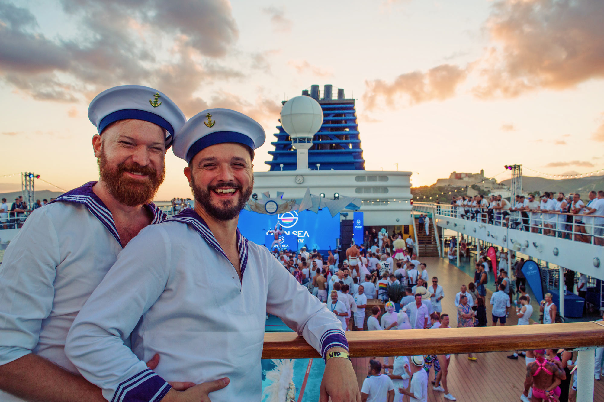 Two Gay Sailor Men enjoying the European Gay Cruise by Open Sea Cruises x Axel © Coupleofmen.com