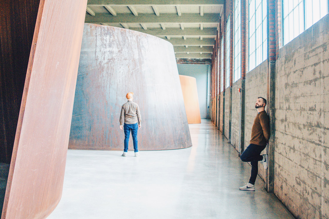 Gay Reise Dutchess County Highlight No2: The immersive sheets of steel by Richard Serra arising into the museum's space © Coupleofmen.com