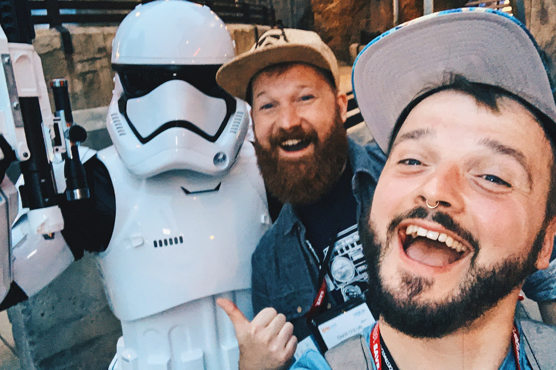 Selfie moment with one of the friendlier Storm Troopers © Coupleofmen.com