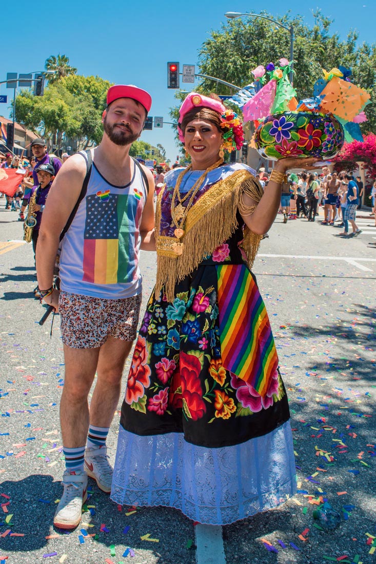 You can always catch Karl with some colorful Mexican candy. Happy Pride! LA Pride West Hollywood © Coupleofmen.com