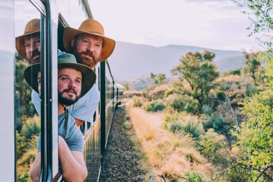 What a view! We are enjoying the view and African breeze out of our Deluxe cabin on the "Pride of Africa" train © Coupleofmen.com Namibia South Africa Train Safari