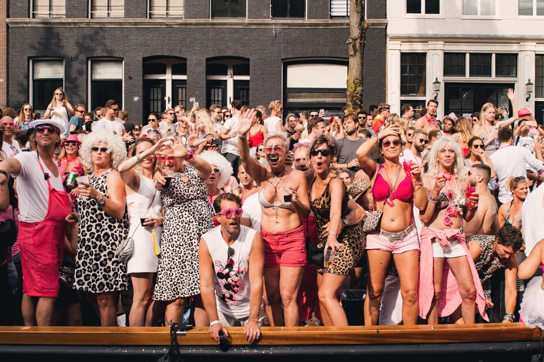 Pride Amsterdam 2018 from a Canal Parade Boat © Coupleofmen.com