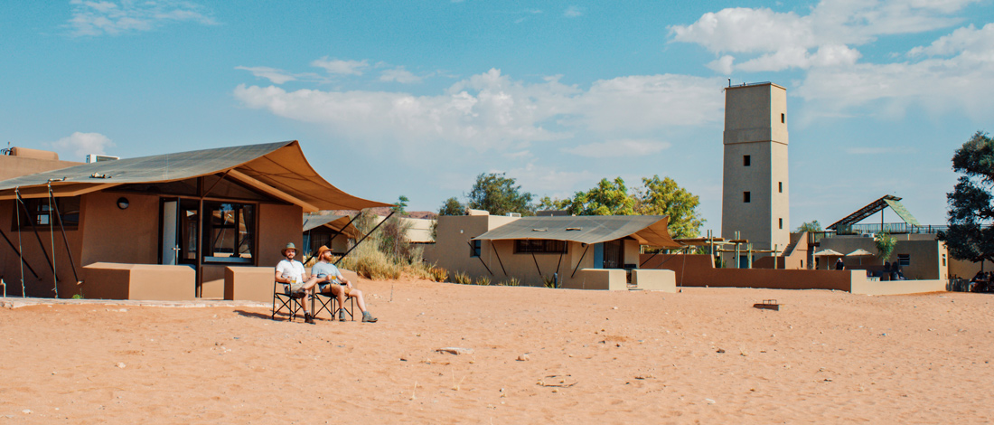 Game Watching: The Sossusvlei Lodge offers spectacular views of the wildlife in the Kalahari with their own waterhole © Coupleofmen.com