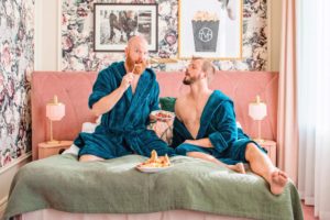 Gay-friendly The Vault Hotel Helsingborg - Bed Selfie © Coupleofmen.com
