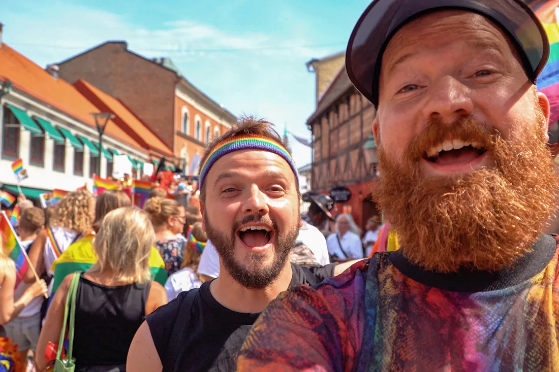 Gay Pride Malmö 2019 Selfie Moments during the Gay Pride Parade in the old town of Malmö © Coupleofmen.com