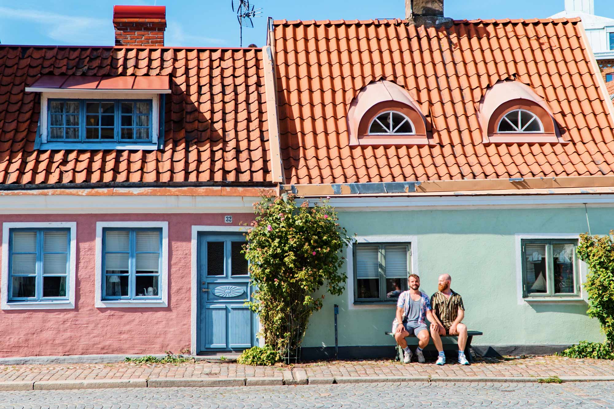Gay Summer Road Trip Skåne Ystad is known for its colorful houses surrounded by flowers © Coupleofmen.com