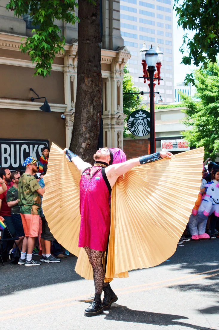 Free like an angel - or a Drag Queen with wings © Coupleofmen.com