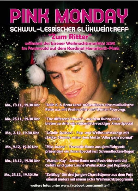 Schwul Lesbischer Glühweintreff Essen 2020 © Zum Ritter at Pink Monday at Christmas Market in Essen, Germany