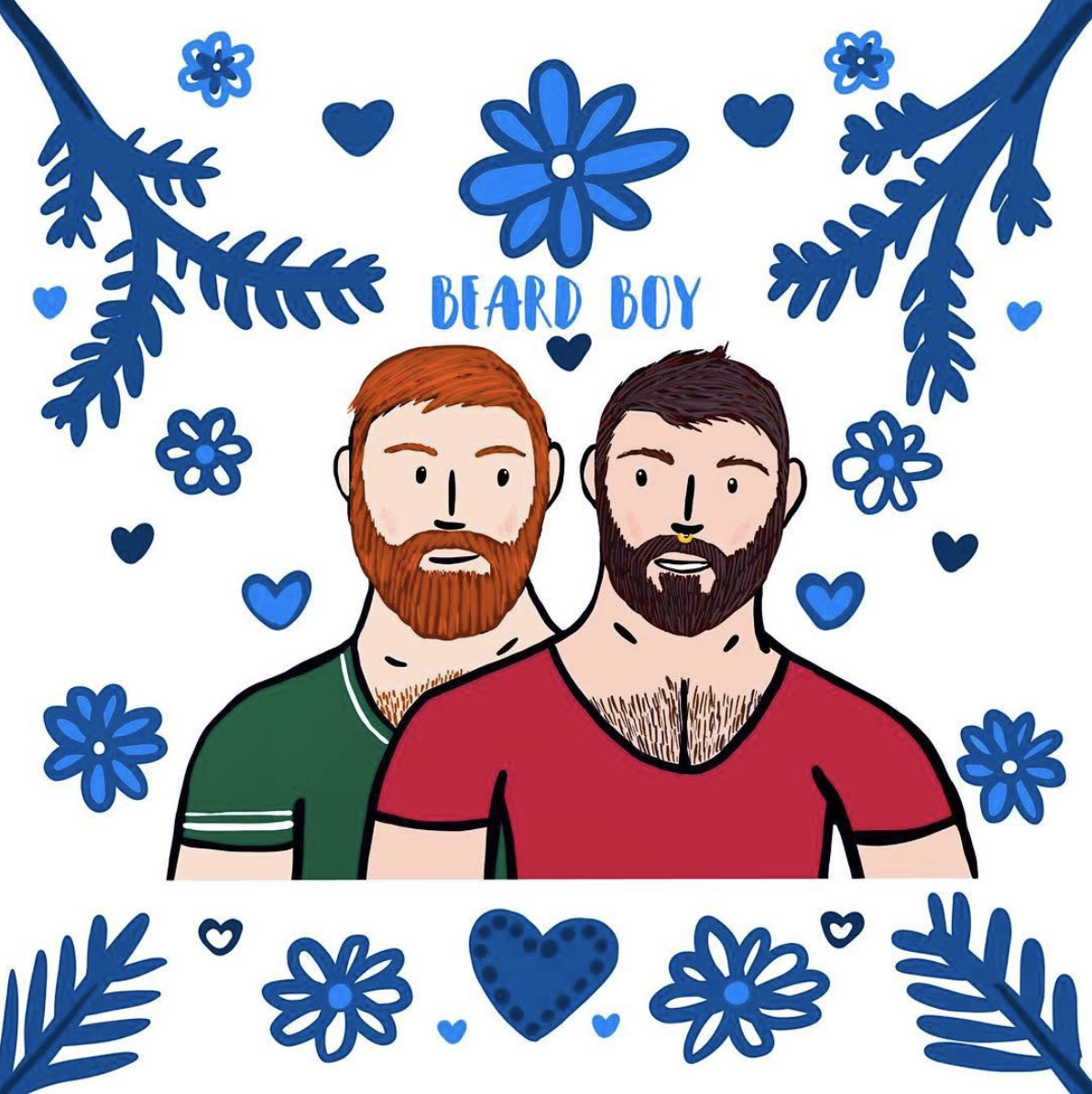 Beard Boy second art piece of Couple of Men Gay Artwork on Instagram: our favorite art pieces of Couple of Men