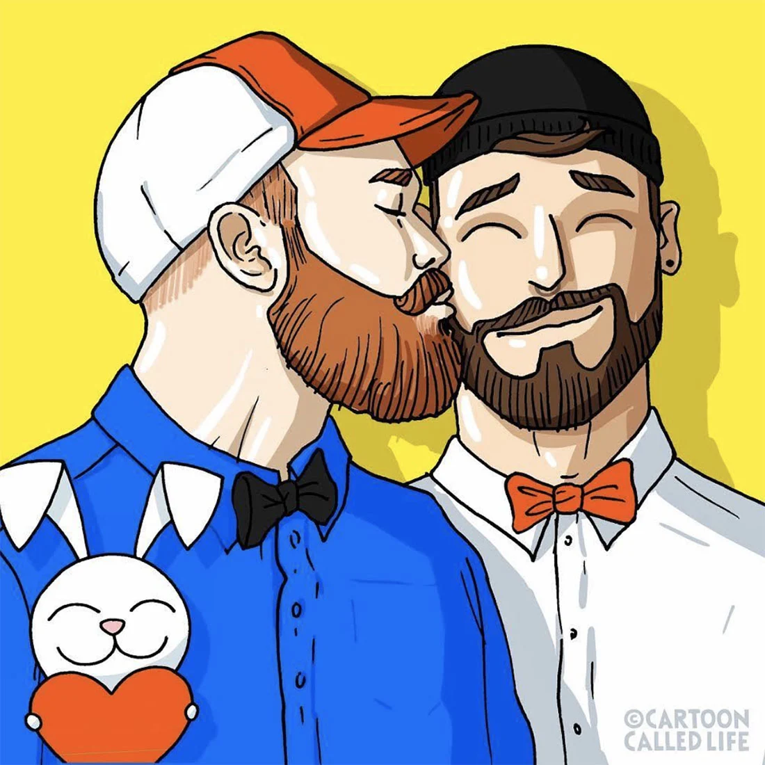 Bunny loves us! - Cartoon called life - Gay Artwork on Instagram: our favorite art pieces of Couple of Men