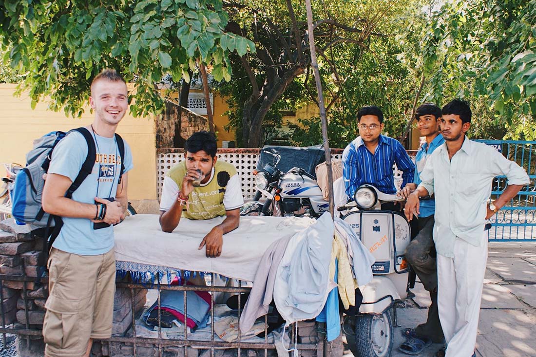 From Agra to Jhansi - Karl meeting locals before he started his trip to Khajuraho © Coupleofmen.com