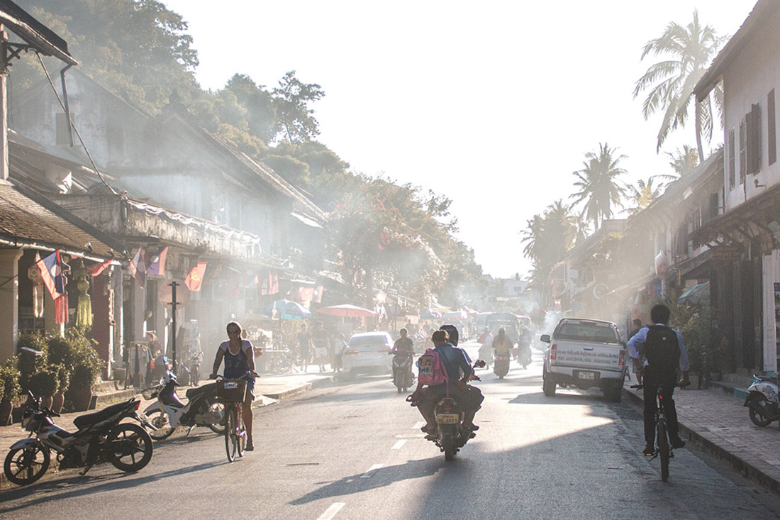 Streetscene of Luang Prabang in Laos, South East Asia
