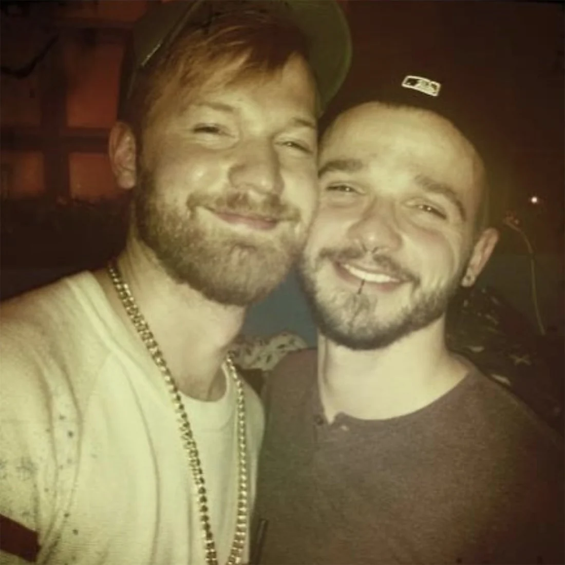 Our first-ever photo together at PRIK Amsterdam © Coupleofmen.com
