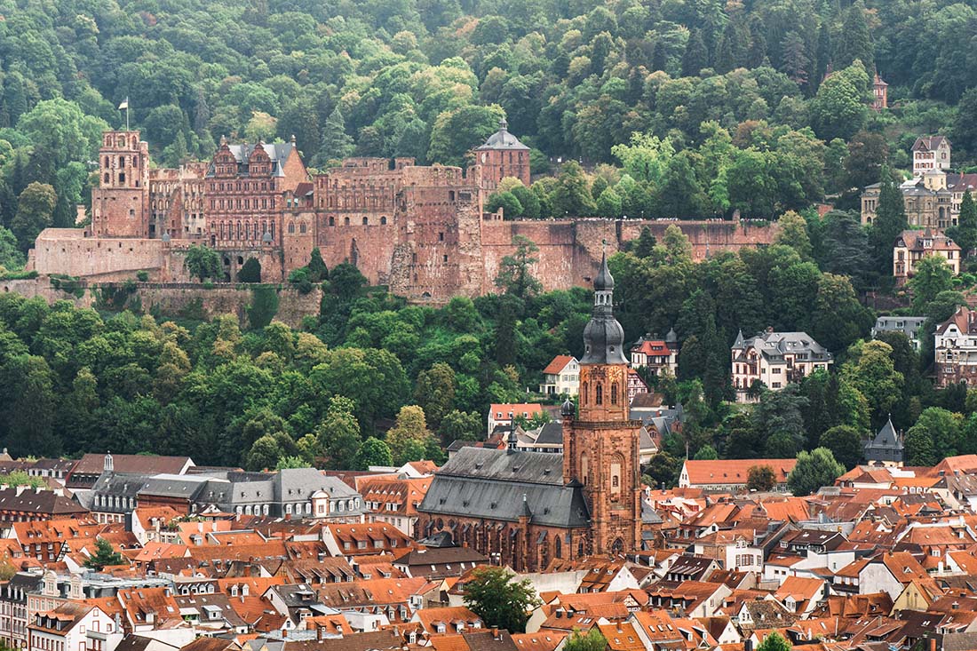 typical for Germany - Beautiful old towns with castles like here in Heidelberg