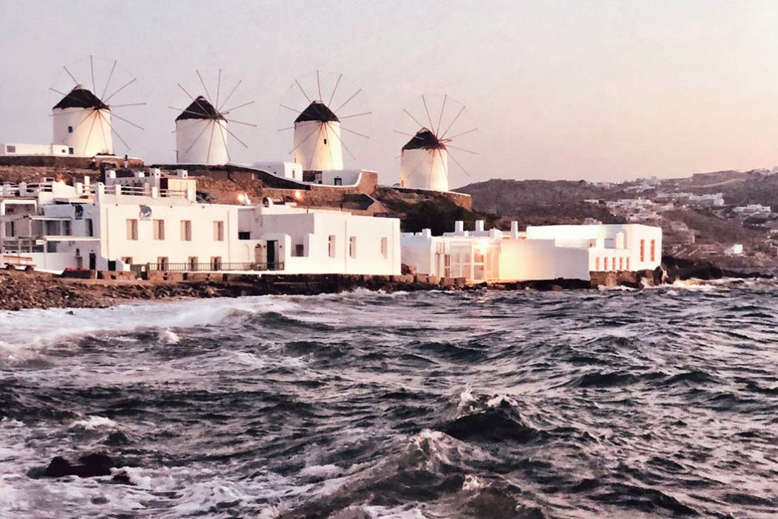 Gay Mykonos Cruising Guide - Greece windmills from the beach