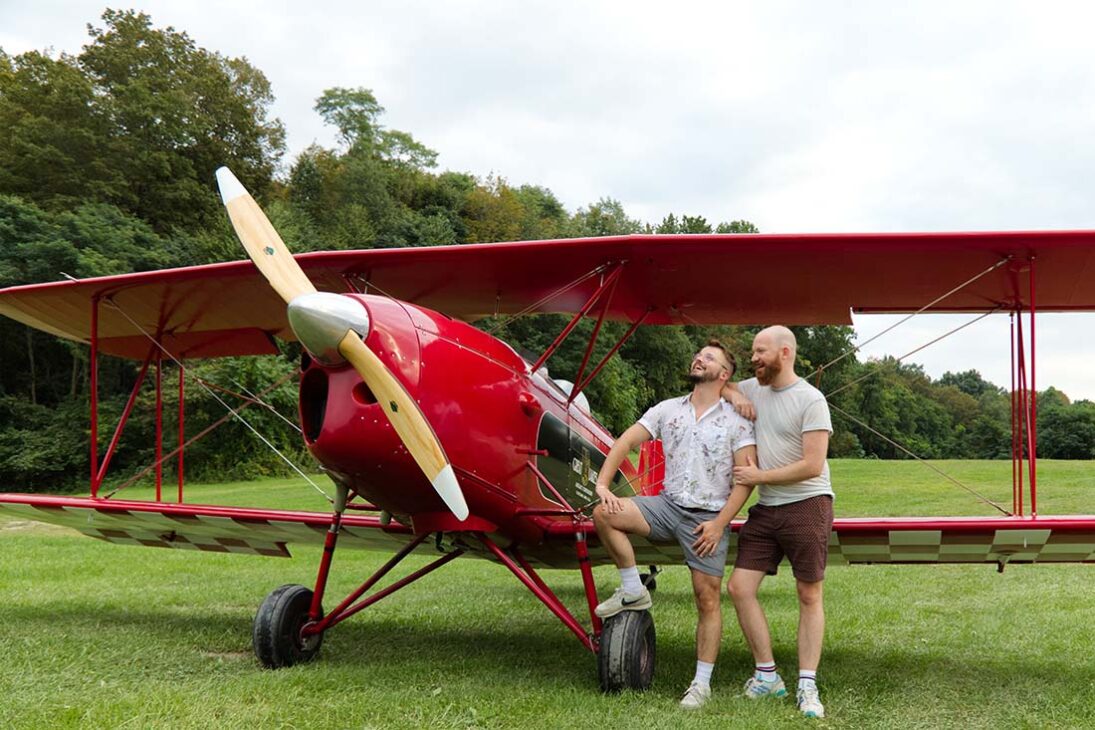 Flying in and old plane in Dutchess County at the Old Rhinebeck Aerodrome © Coupleofmen.com