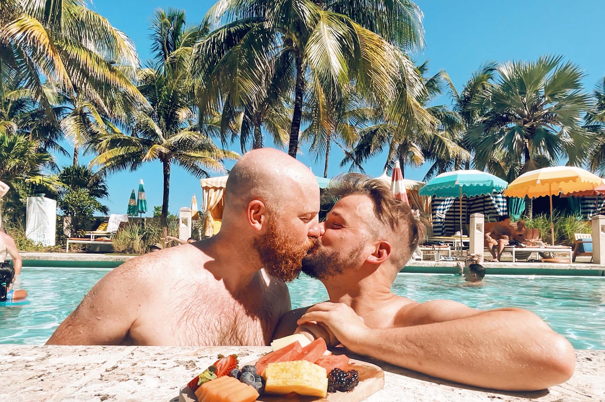 Couple of Men enjoying their summer gaycation in Miami Beach © Coupleofmen.com