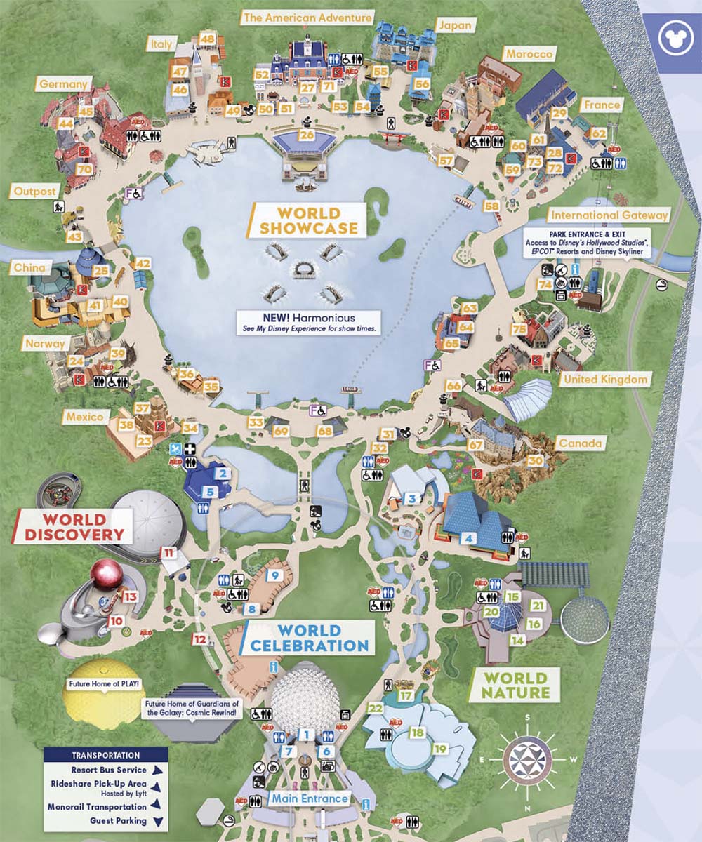 Epcot Disney World Map 2022 © Disney