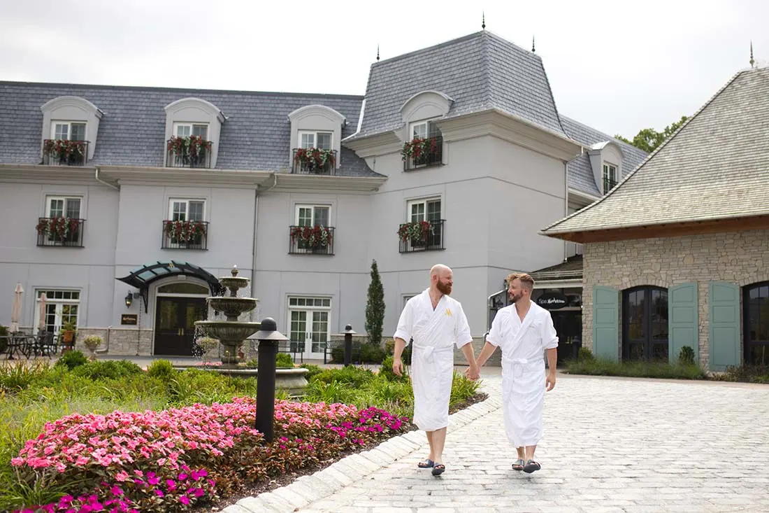Taking a day off from travel blogging at Mirbeau Spa & Inn in Rhinebeck © Coupleofmen.com